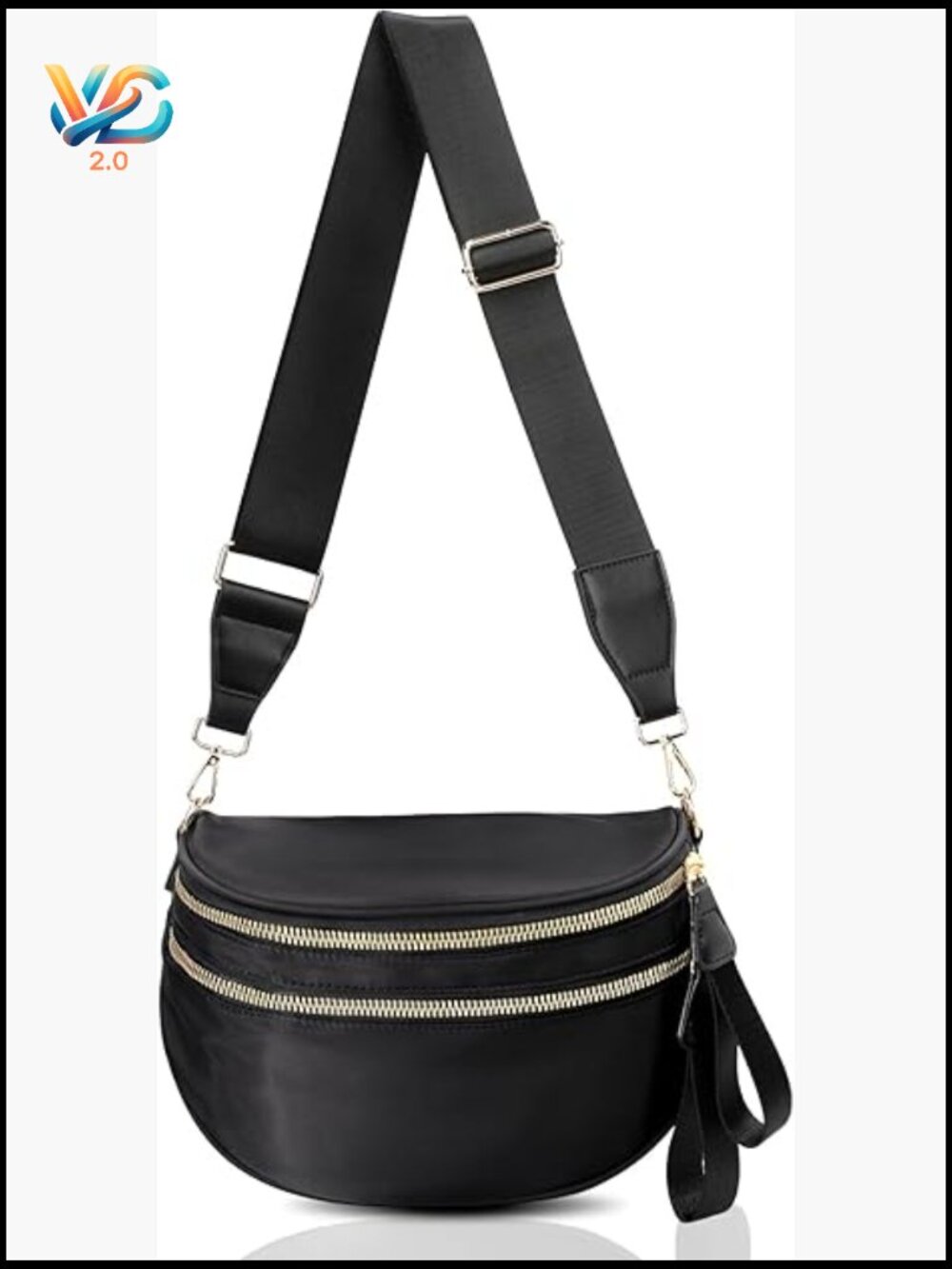 Nylon Crossbody Bag With Detachable Strap, Multi-Pocket Travel Handbag